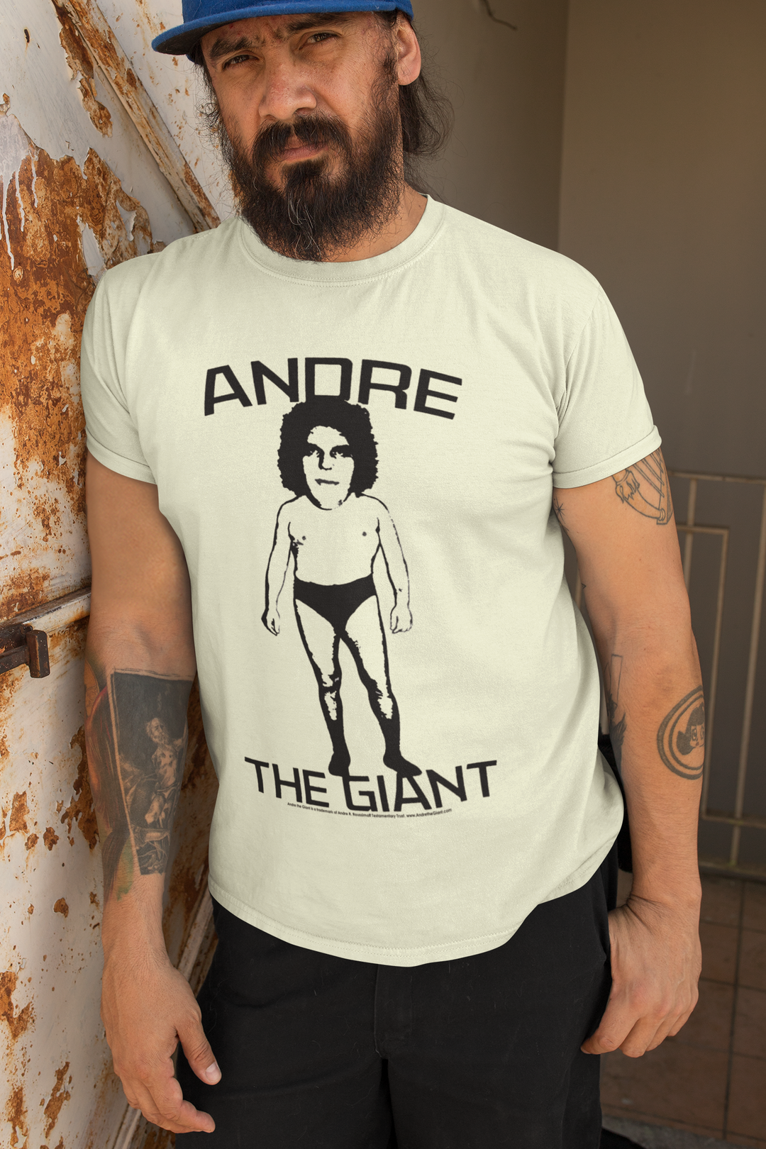 Andre The Giant WWE Wrestlemania Eighth Wonder of The World Big Head Vintage Style T-Shirt - This t-shirt features Andre The Giant, The 8th Wonder of the World, prominently displayed on the front. Celebrate the legend and show off your love for wrestling with this iconic shirt.