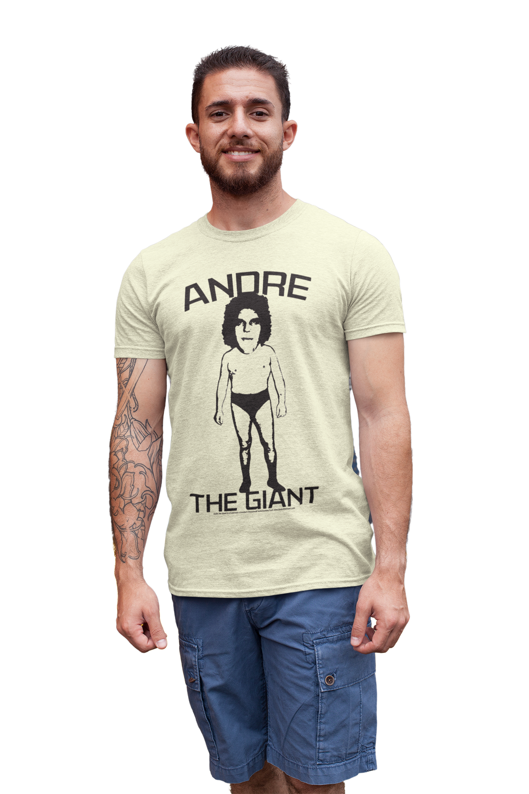 Andre The Giant WWE Wrestlemania Eighth Wonder of The World Big Head Vintage Style T-Shirt - This t-shirt features Andre The Giant, The 8th Wonder of the World, prominently displayed on the front. Celebrate the legend and show off your love for wrestling with this iconic shirt.