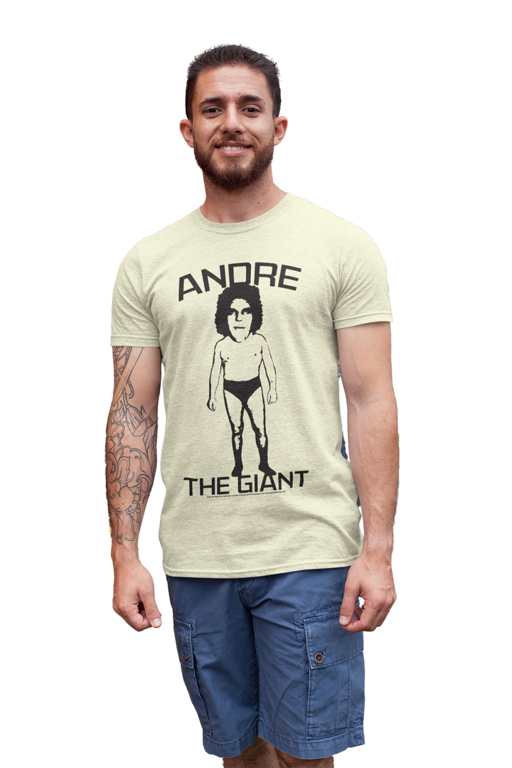 Andre The Giant WWE Wrestlemania Eighth Wonder of The World Big Head Vintage Style T-Shirt - This t-shirt features Andre The Giant, The 8th Wonder of the World, prominently displayed on the front. Celebrate the legend and show off your love for wrestling with this iconic shirt.