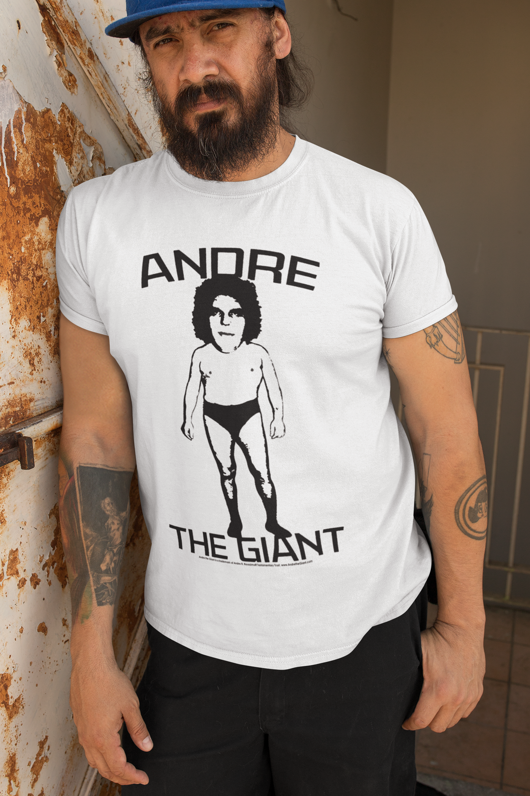 Andre The Giant WWE Wrestlemania Eighth Wonder of The World Big Head Vintage Style T-Shirt - This t-shirt features Andre The Giant, The 8th Wonder of the World, prominently displayed on the front. Celebrate the legend and show off your love for wrestling with this iconic shirt.