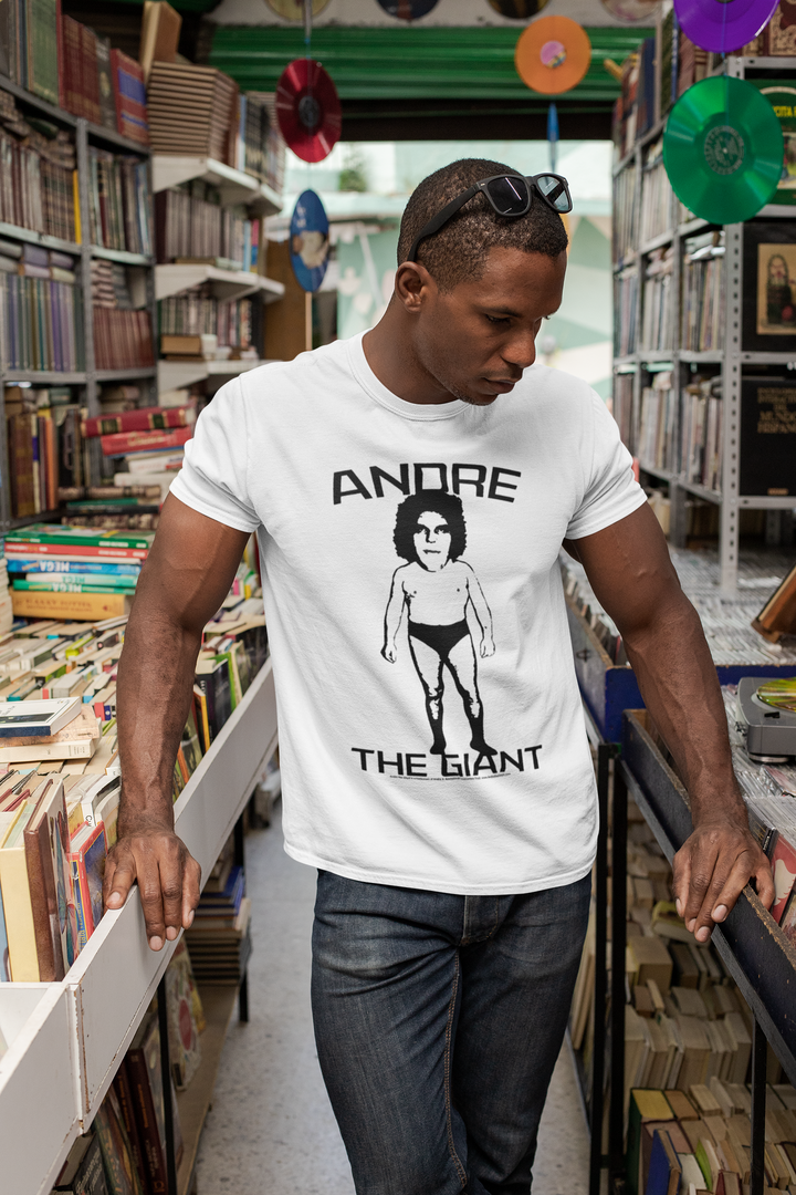 Andre The Giant WWE Wrestlemania Eighth Wonder of The World Big Head Vintage Style T-Shirt - This t-shirt features Andre The Giant, The 8th Wonder of the World, prominently displayed on the front. Celebrate the legend and show off your love for wrestling with this iconic shirt.
