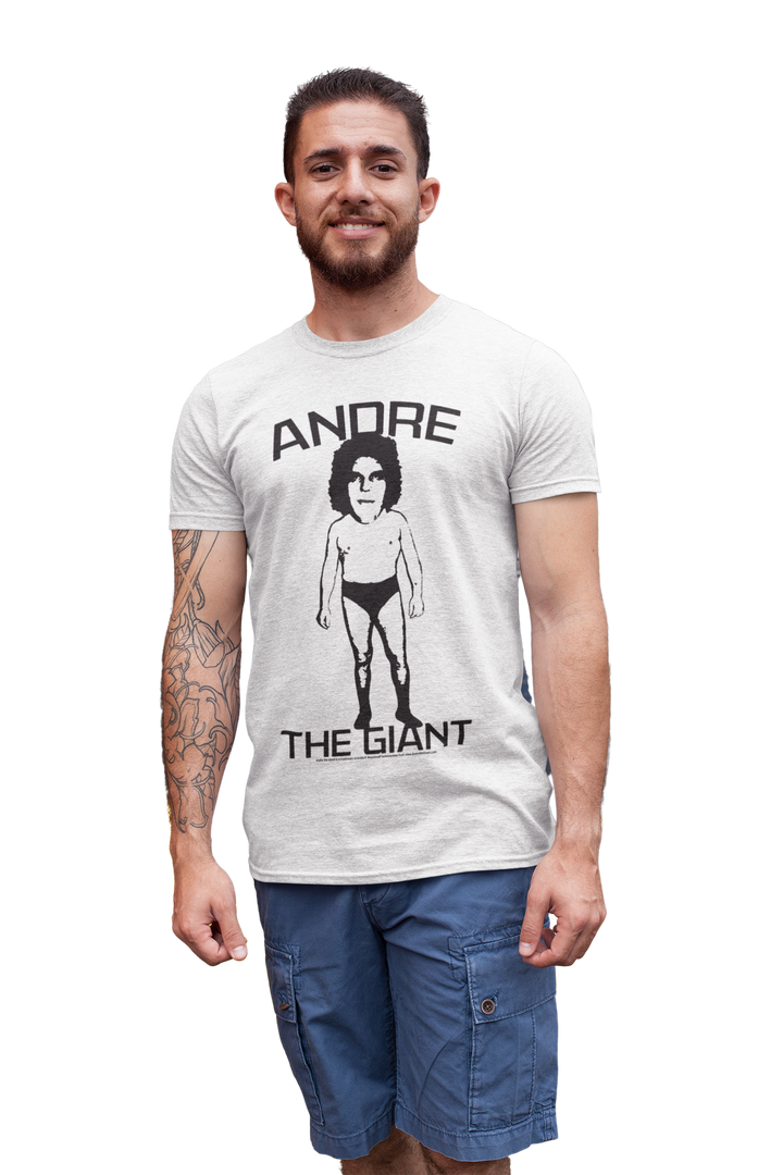 Andre The Giant WWE Wrestlemania Eighth Wonder of The World Big Head Vintage Style T-Shirt - This t-shirt features Andre The Giant, The 8th Wonder of the World, prominently displayed on the front. Celebrate the legend and show off your love for wrestling with this iconic shirt.