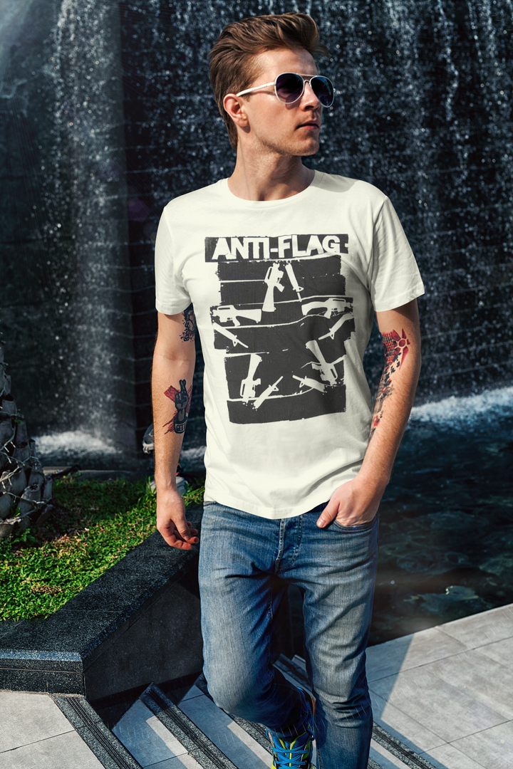 Anti-Flag Duct Tape Guns Star Metal Beige T-shirt