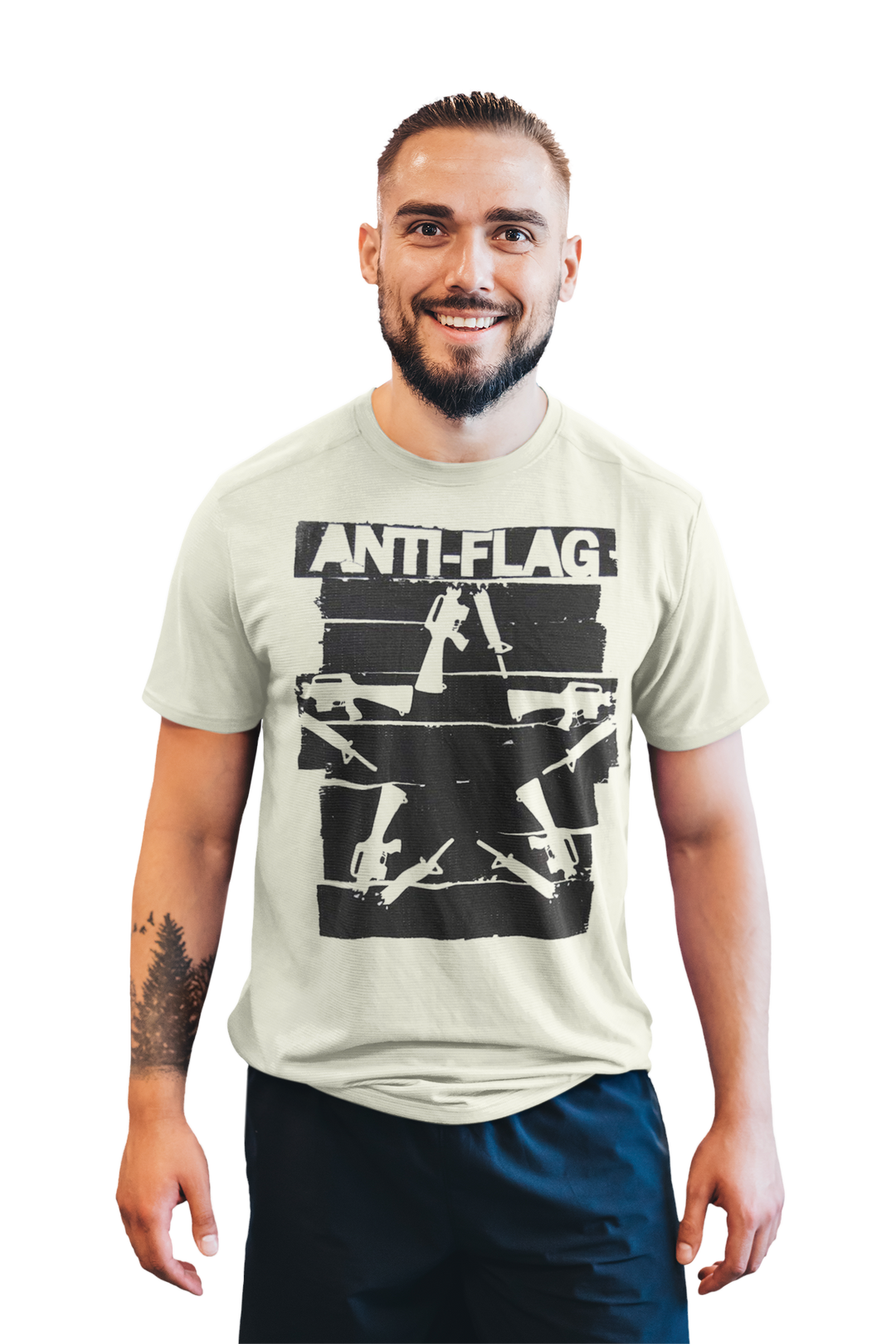Anti-Flag Duct Tape Guns Star Metal Beige T-shirt