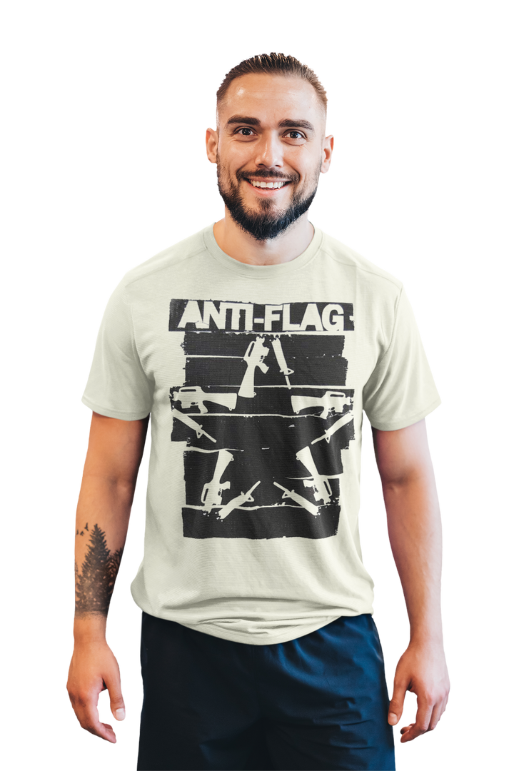 Anti-Flag Duct Tape Guns Star Metal Beige T-shirt