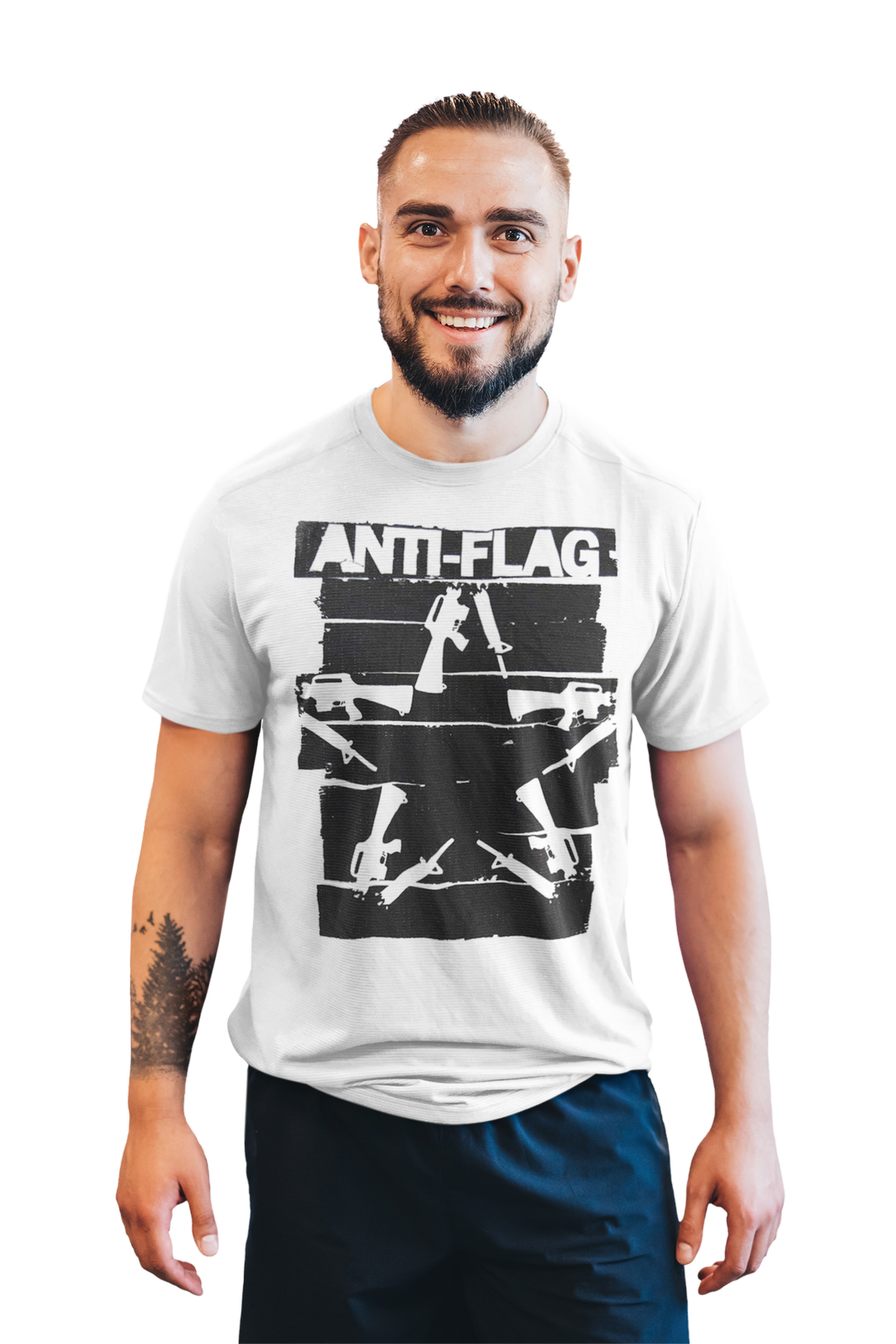 Anti-Flag Duct Tape Guns Star Metal White T-shirt