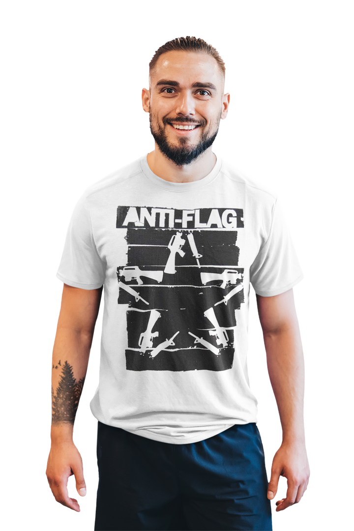 Anti-Flag Duct Tape Guns Star Metal White T-shirt
