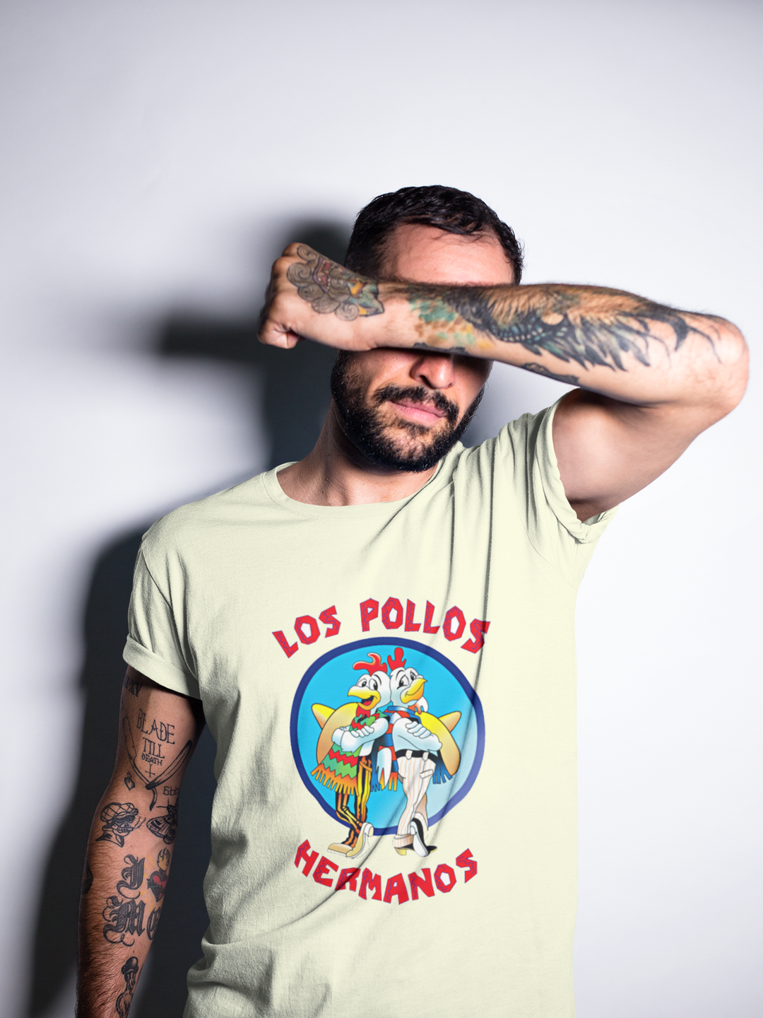 Show your love for the infamous drug empire duo Walter White and Jesse Pinkman with this Breaking Bad Los Pollos Hermanos tee! This shirt is the perfect gift for fans who know there was more than delicious chicken being cooked-up in Gus's restaurants.