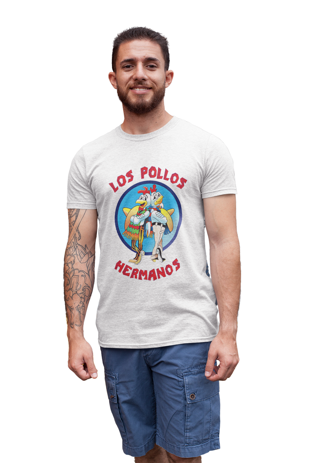 Show your love for the infamous drug empire duo Walter White and Jesse Pinkman with this Breaking Bad Los Pollos Hermanos tee! This shirt is the perfect gift for fans who know there was more than delicious chicken being cooked-up in Gus's restaurants.