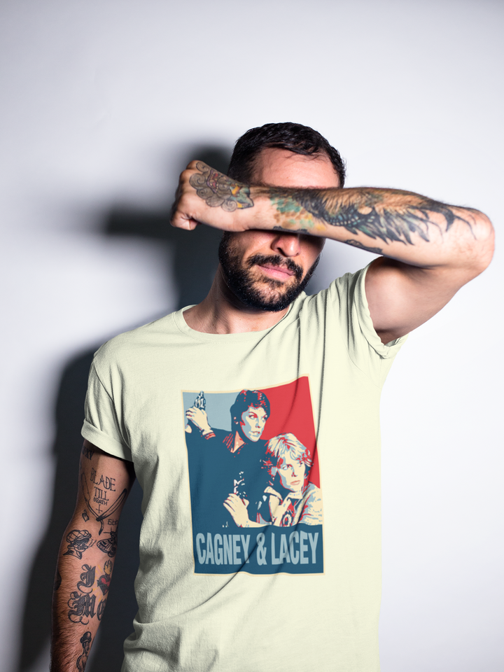 Step back in time to the glorious days of Cagney and Lacey with this super cool retro t-shirt!