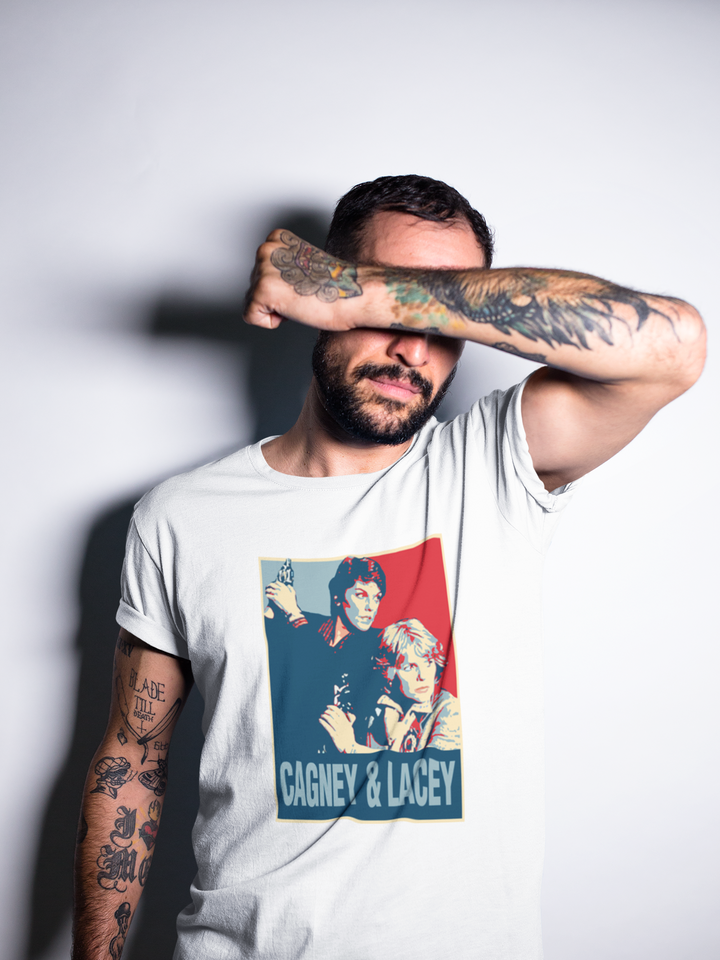 Step back in time to the glorious days of Cagney and Lacey with this super cool retro t-shirt!