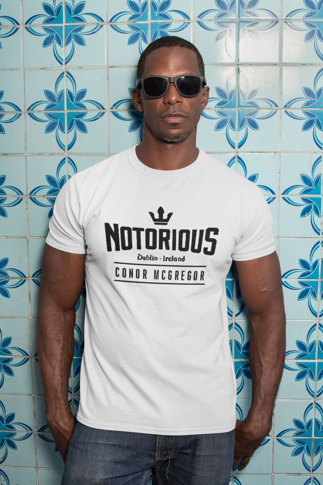 Notorious Conor McGregor T Shirt - UFC Fight Night King Ireland Dublin MMA.
Show your support for Conor McGregor with this UFC T-shirt featuring The Notorious graphic. Perfect for fans of the UFC, this T-shirt is a must-have for any collection.