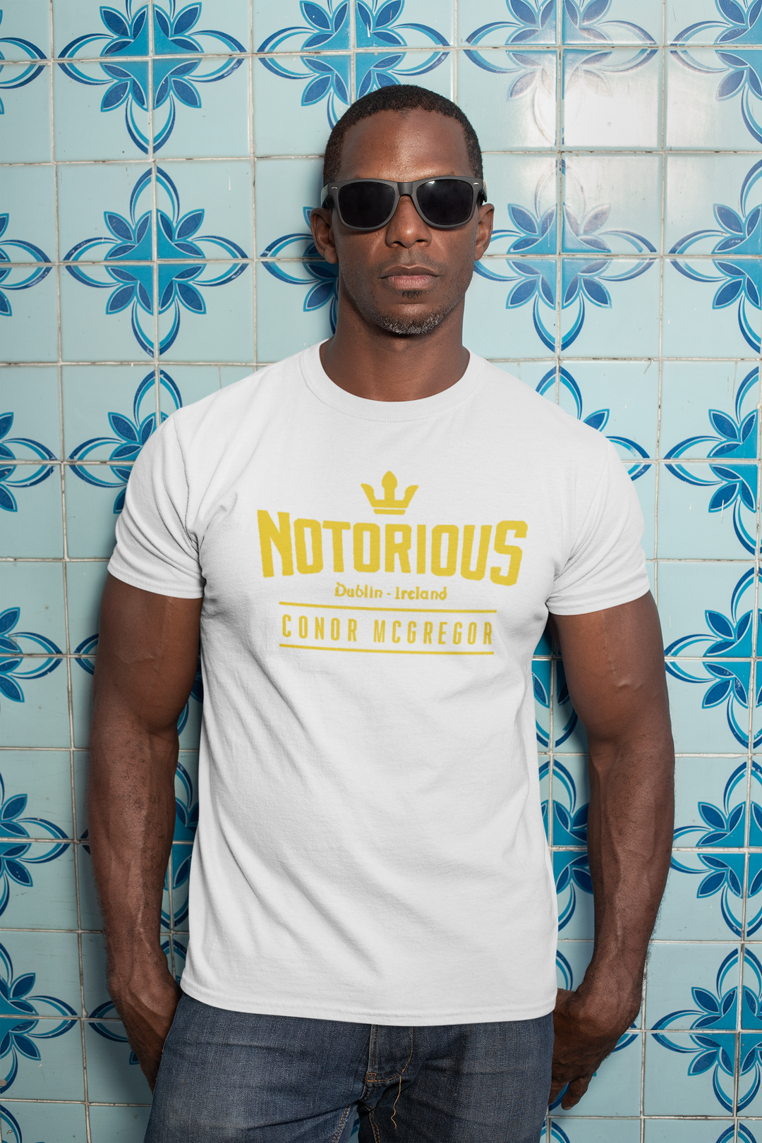 Notorious Conor McGregor T Shirt - UFC Fight Night King Ireland Dublin MMA.
Show your support for Conor McGregor with this UFC T-shirt featuring The Notorious graphic. Perfect for fans of the UFC, this T-shirt is a must-have for any collection.