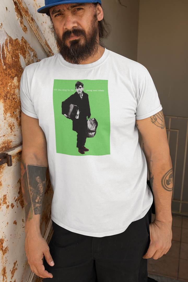 Recontextualising the iconic image from Dexy's masterful debut LP, a title change 'Still Searching..... and the image has been cheekily fiddled with to include a Head bag (and Three Stripes on his case) under the urchin's right arm, as a nod to the early 80's pioneers - be they scallies/perry boy's/dressers/casuals. As Kevin Rowland so eloquently put it, to all those phoney charlatans out there "So shut your fucking mouth till you know the truth........."