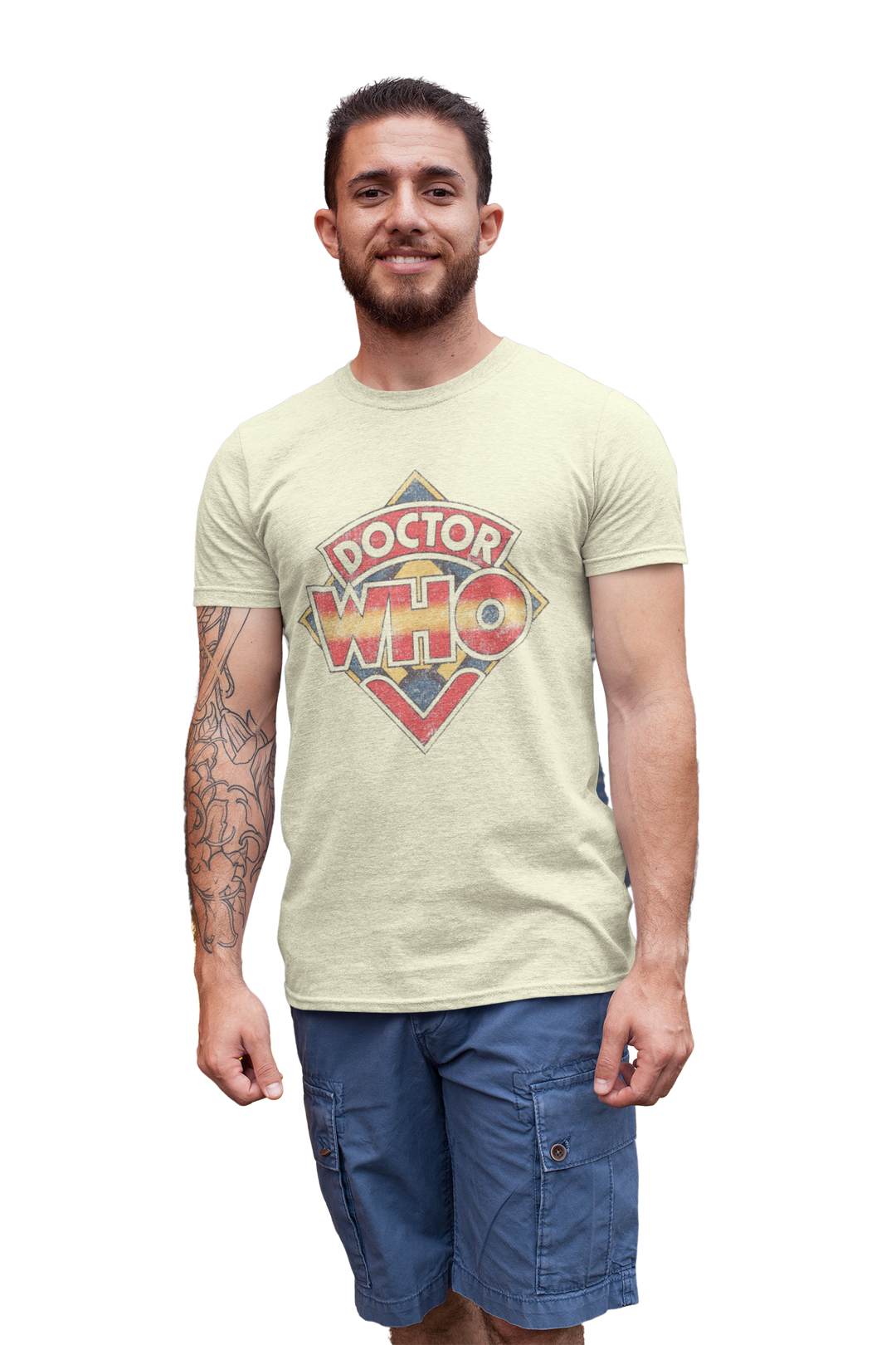 This t-shirt takes us back to the glorious halcyon days of Tom Baker with this 1970s Doctor Who Logo. This t-shirt has been intentionally printed to give that vintage retro disressed look, in our opinion, just that little bit cooler for the true 'Old Skool' fan!