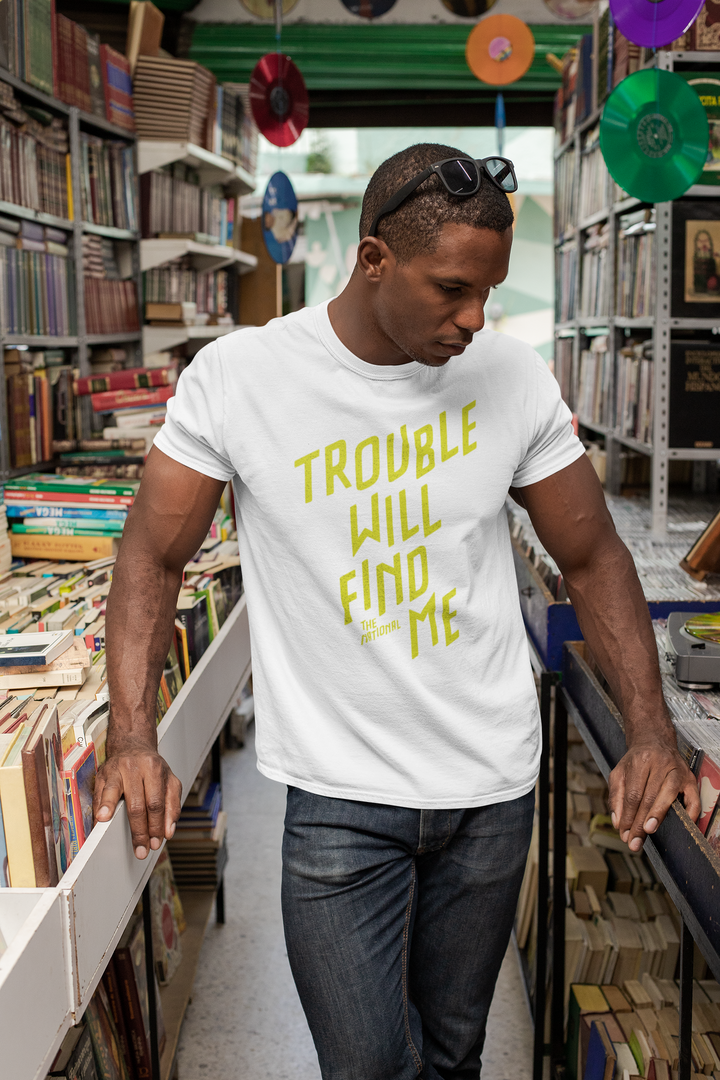 “Trouble Will Find Me” T-Shirt
**We have a very limited supply of this t-shirt, and once sold out we are unable to get new stock as it has been discontinued**
