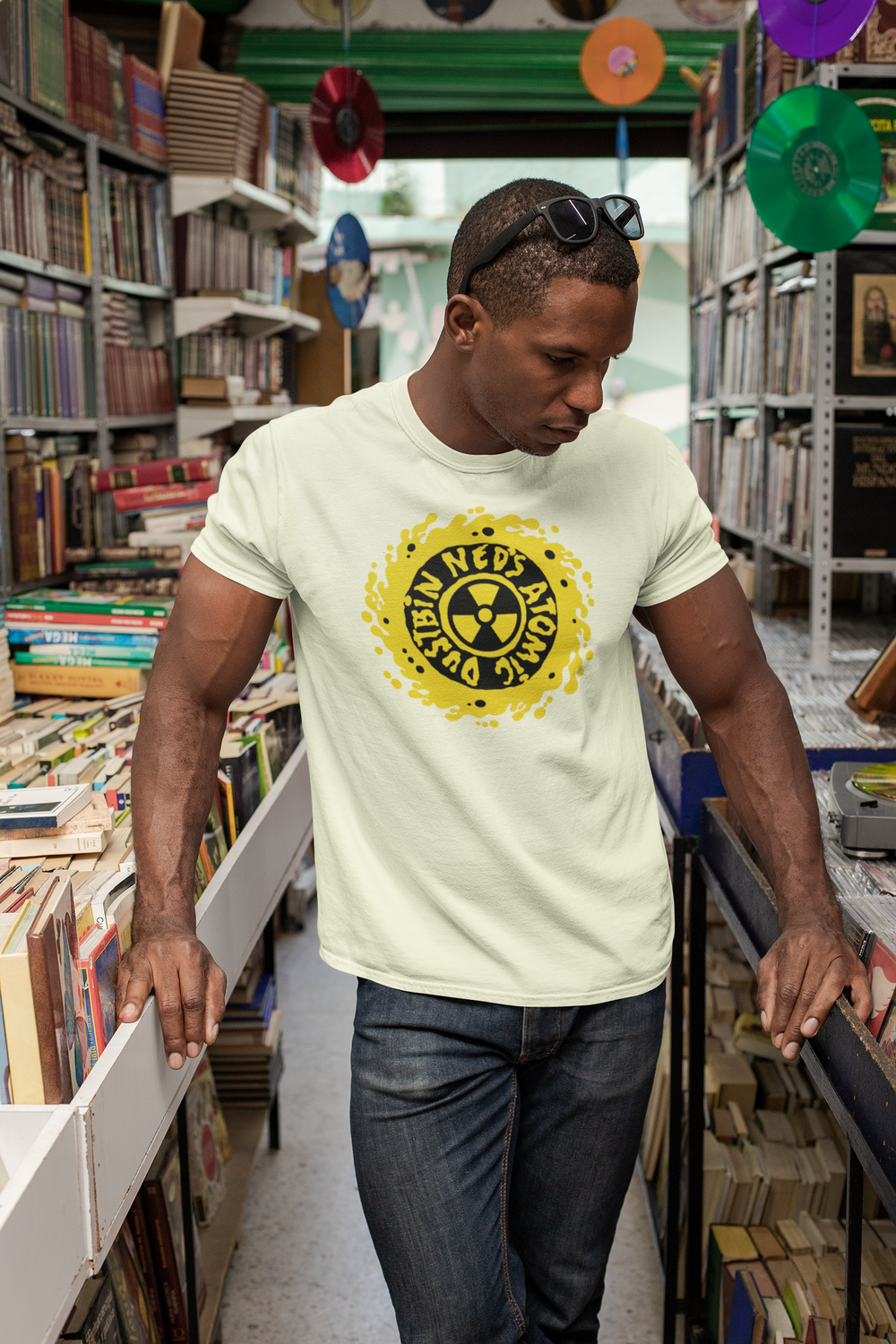 Neds Yellow Logo on Beige T-shirt