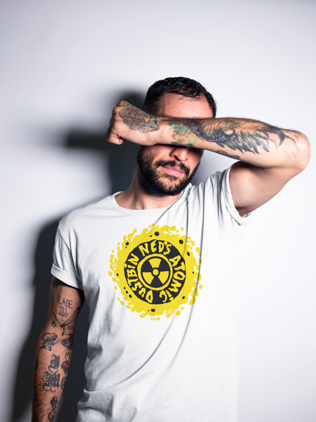 Neds Yellow Logo on White T-shirt