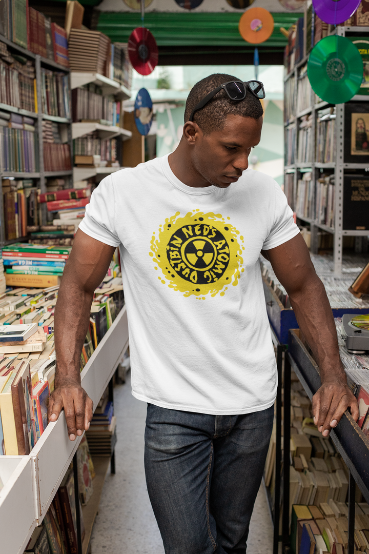Neds Yellow Logo on White T-shirt