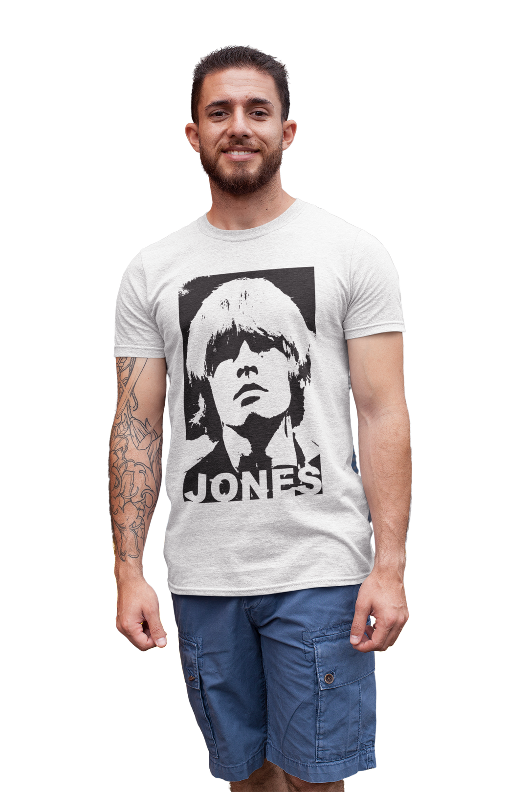 Brian Jones of The Rolling Stones Retro Negative Effect T-Shirt – Brian Jone’s attitude and stage presence did a good deal to help define the Rolling Stones' image in the 1960s, and his skills on a variety of instruments lent many of their records a diversity and eclecticism that the group would never match after his departure. Jones was already a rebel who embodied the more flamboyant aspects of the Rolling Stones' lifestyle even before the Rolling Stones formed. A true one off!