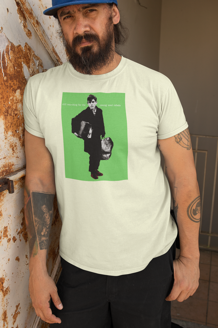 Recontextualising the iconic image from Dexy's masterful debut LP, a title change 'Still Searching..... and the image has been cheekily fiddled with to include a Head bag (and Three Stripes on his case) under the urchin's right arm, as a nod to the early 80's pioneers - be they scallies/perry boy's/dressers/casuals. As Kevin Rowland so eloquently put it, to all those phoney charlatans out there "So shut your fucking mouth till you know the truth........." 