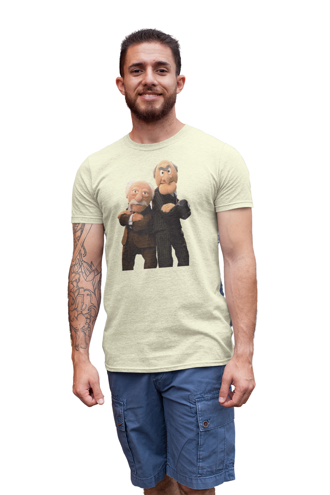 This Muppets t-shirt features an image of the balcony hecklers Statler and Waldorf. Statler and Waldorf are constantly criticizing all of the other Muppets, but find themselves extremely entertaining, and they will inevitably burst into laughter at their insults hurled from their balcony.
Statler and Waldorf are usually mean-spirited, but their insults have made them fan favorites. Show that you are a fan of the cranky Muppets with this T-Shirt!